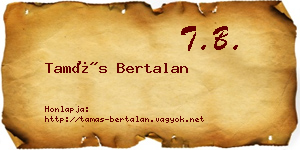 Tamás Bertalan névjegykártya